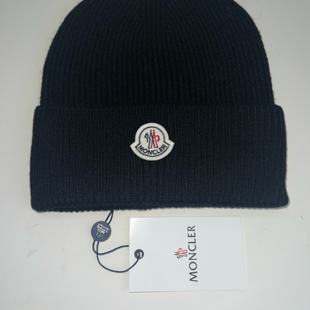 Moncler Classic Black Knit Beanie